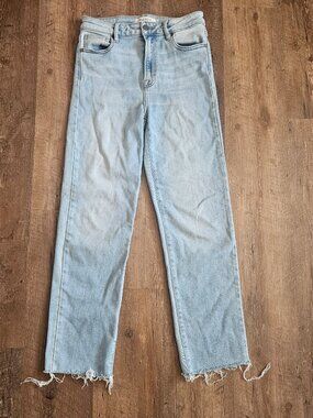 Hidden Jeans Los Angeles Size 27 Light Wash Straight Leg Raw Hem High Rise Denim